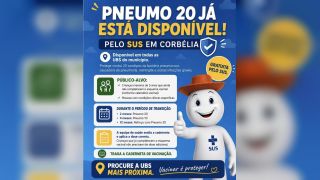 Imagem referente a notícia: Corbélia passa a oferecer vacina Pneumo 20 pelo SUS a partir desta quinta-feira
