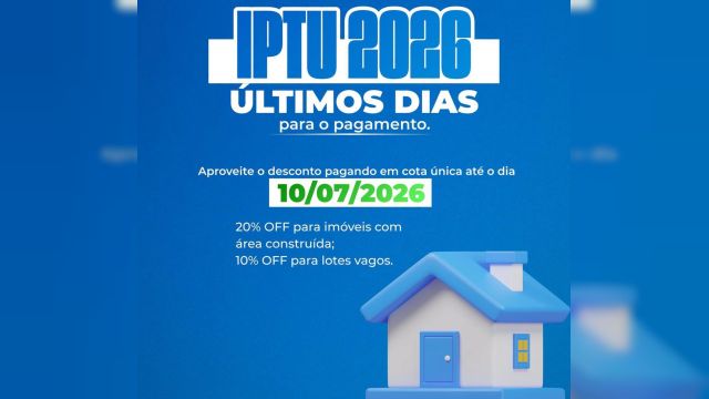 Últimos dias para garantir desconto de até 20% no IPTU 2026 em Corbélia