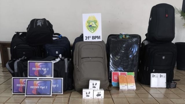 ROTAM apreende mercadorias do Paraguai durante operação em Corbélia; cinco passageiros foram abordados