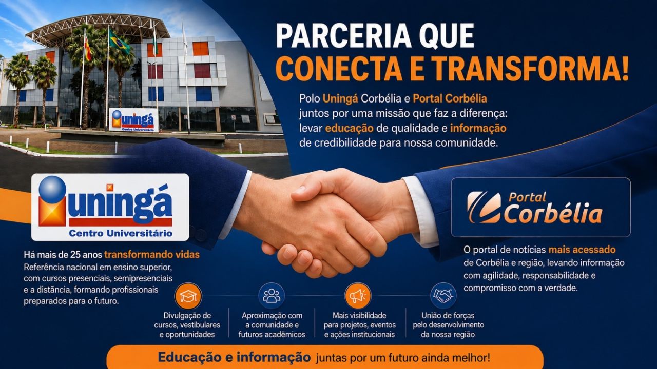 Uningá Polo Corbélia e Portal Corbélia oficializam parceria para fortalecer a educação e a informação na região.