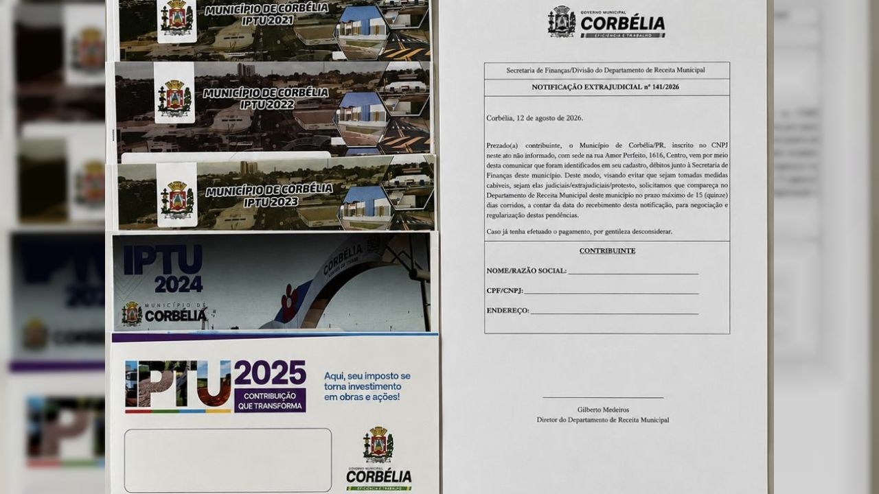 Corbélia tem cerca de R$ 8 milhões em tributos pendentes e inicia cobrança de débitos