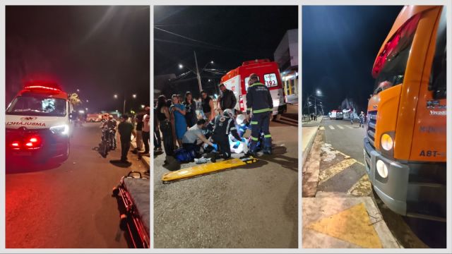 Imagem referente à notícia: Colisão frontal entre moto e scooter deixa jovem ferido em Corbélia