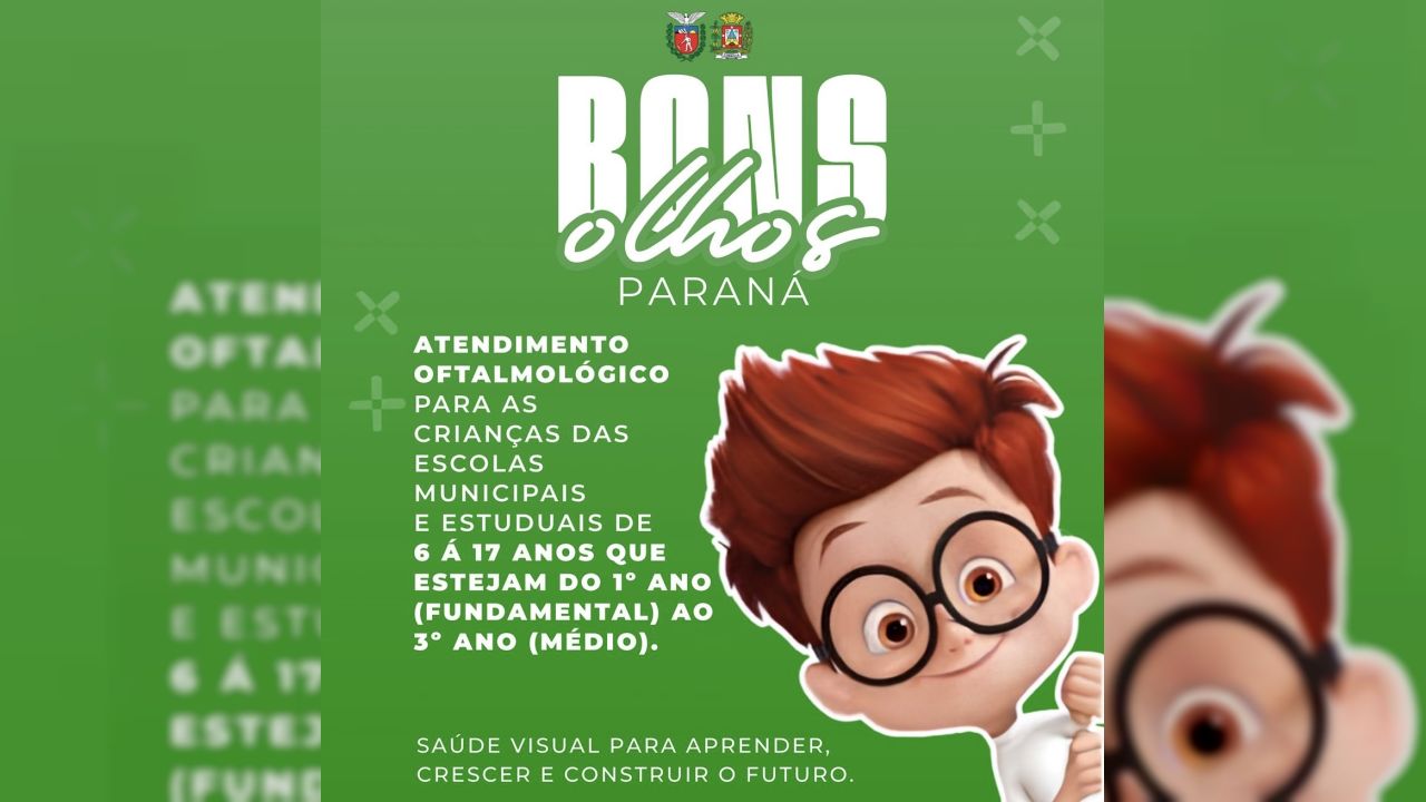 Programa Bons Olhos Paraná vai atender 2.781 estudantes de Corbélia