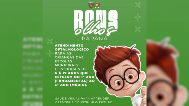 Imagem referente à notícia: Programa Bons Olhos Paraná vai atender 2.781 estudantes de Corbélia