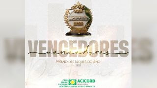 Imagem referente a notícia: ACICORB revela vencedores do Prêmio Destaques do Ano 2026 após votação em 218 categorias