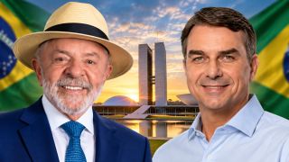 Imagem referente a notícia: Flávio Bolsonaro e Lula avançam ao segundo turno para a Presidência da República