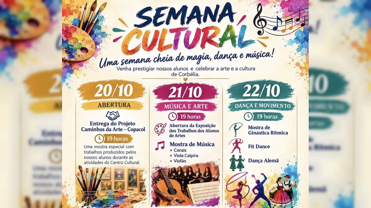 Semana Cultural movimenta Corbélia com três noites de música, dança e arte