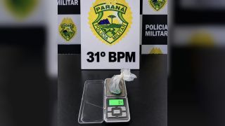 Imagem referente a notícia: Homem é abordado e polícia apreende maconha durante patrulhamento em Corbélia