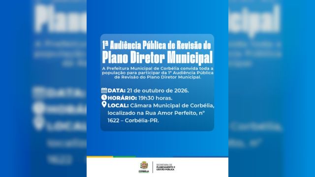 Imagem referente à notícia: Corbélia realiza audiência pública para revisão do Plano Diretor Municipal