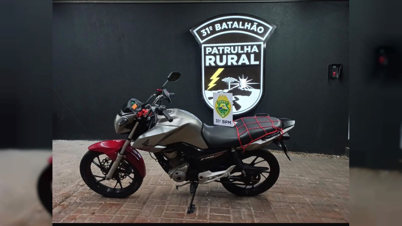 Motociclista foge de abordagem policial e tem veículo apreendido em Corbélia